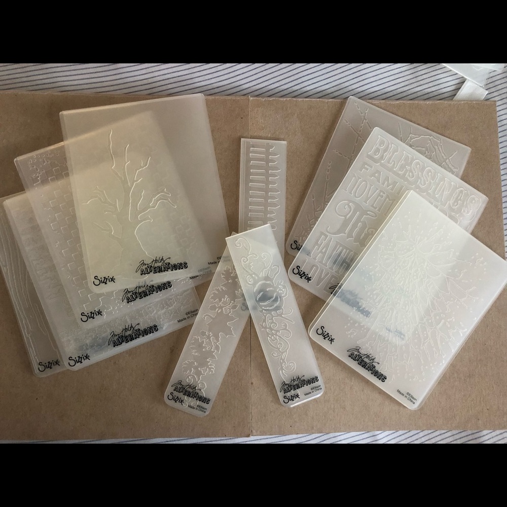 Sizzix Tim Holtz Embossing “Alterations” impressions 10 total